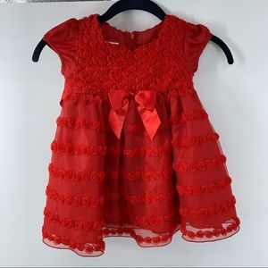 Bonnie Baby red dress, rosettes, 24 months